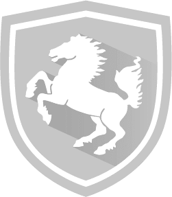 Bouclier avec un cheval cabré – représente la qualité & le Made in Germany (Stuttgart).